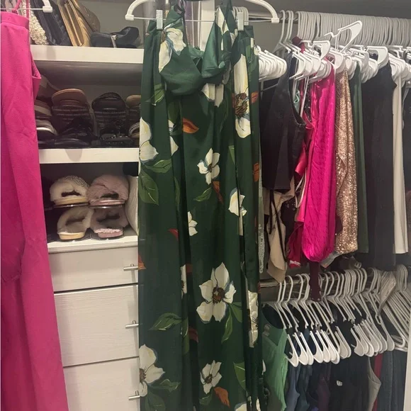 Fashion Nova | Dresses | Fashion Nova Dark Green Floral Maxi Dress |  Poshmark
